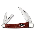 Case XX Dark Red Burlap Micarta 10355WH Seahorse Whittler