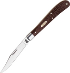 Case XX Barehead Slimline Trapper Brown Delrin 61048 Pocket Knife 