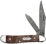 Case XX Maple Burl Wood Ladder Damascus 7220 Peanut