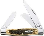 Case XX Jumbo 6375 Carbon Steel Stockman Amber Bone Pocket Knife 