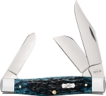 Case XX Mediterranean Blue Pocket Worn Bone 6375 Large Stockman