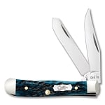 Case XX Pocket Worn Peach Seed Jig Mediterranean Blue Bone 62154 Tiny Trapper 