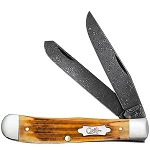 Case X Burnt Goldenrod 2nd Cub Bone Damascus 6254 Trapper