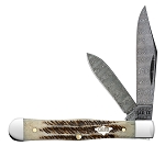Case XX Vintage Bone Damascus 6225-1/2 Swell Center Jack Small Coke Bottle