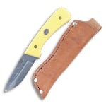 Moore Maker Yellow Synthetic Drop Point Hunter Fixed Blade 