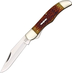 Rough Rider Amber Jigged Bone Folding Hunter