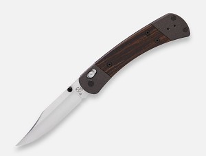 Buck 110 Dymalux Macassar Ebony Magnacut Crossbar Elite 