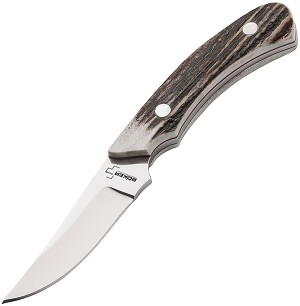 Boker Plus Plain Stag Antler Cowboy Cross Draw Fixed Blade  