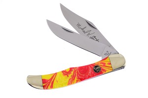 Hen and Rooster Marigold Corelon Large Folding Hunter 