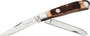 Boker Amber Jigged Bone D2 Trapper 
