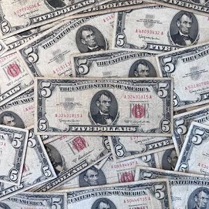 1963 Red Seal United States $5 Bill 