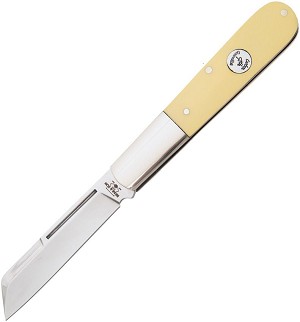Bear and Son Yellow Delrin Single Blade Sheepsfoot Folding Pocket Knife  