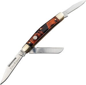 Boker D2 Steel Faux Tortoise Shell Stockman Pocket Knife  