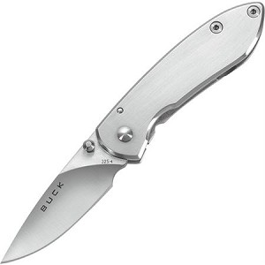 Buck Brushed Stainless Colleague Framelock Folding Pocket Knife 