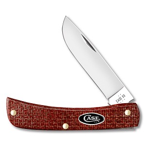 Casew XX Dark Red Burlap Micarta Smooth Carbon Steel 10137 Sodbuster Jr 