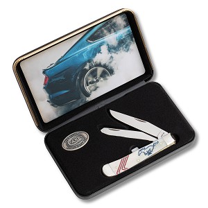 Case XX Ford Motors Smooth Natural Bone 6254 Trapper With Jewel Box 