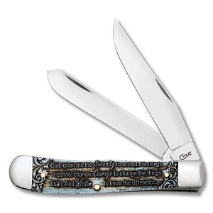  Case XX Serenity Prayer 6254 Trapper Folding Knife Smooth Natural Bone  