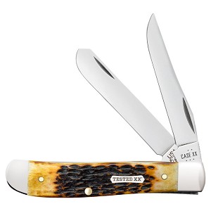 Case XX Burnt Amber Bone Rogers Jig Carbon Steel 6207 Mini Trapper  