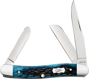 Case XX Mediterranean Blue Pocket Worn Bone 6318 Stockman 