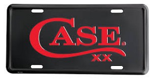 Case XX Black Aluminum Red Logo License Plate 