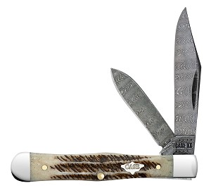 Case XX Vintage Bone Damascus 6225-1/2 Swell Center Jack Small Coke Bottle 