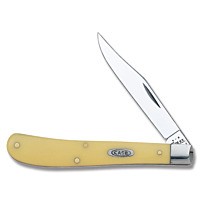 Case XX Yellow Synthetic Stainless Steel Slimline Trapper Pocket Knife 