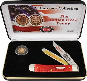 Case XX Indian Penny Commemorative Red Bone 6254 Trapper 