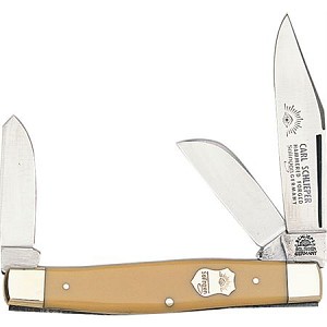 Carl Schlieper German Eye Yellow Synthetic 350Y Stockman Knife 