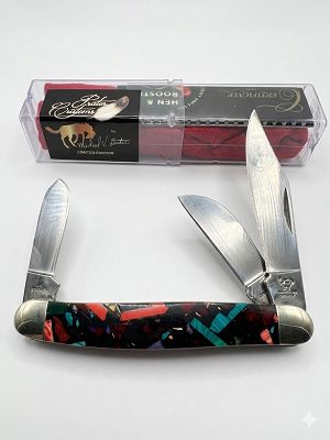 Hen and Rooster Michael Prater Stone End Of Day Handled Stockman 