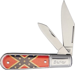 Novelty Cutlery Confederate Flag Barlow Pocket Knife 