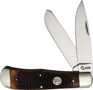 Queen USA Burnt Bone 1065 Carbon Steel Big Boy Trapper 