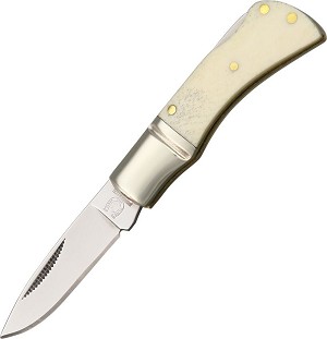 Rough Rider Smooth White Bone Mustang Lockback 
