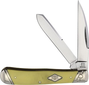 Rough Rider Yellow Synthetic Carbon Steel Wharncliffe Trapper 