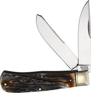 Rough Rider Cinnamon Bone Stag Jumbo Barehead Trapper 