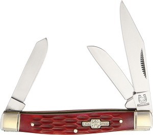 Rough Rider Red Jigged Bone Medium Stockman 