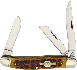 Rough Rider Amber Jigged Bone Stockman 