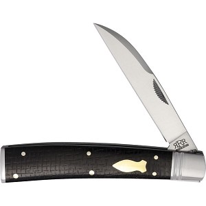 Rough Rider Reserve Whiskey Bent Satin D2 Folder Knife Brown Handles 