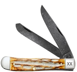 Case XX Deep Canyon Jigged Burnt Bone Damascus 6254 Trapper 